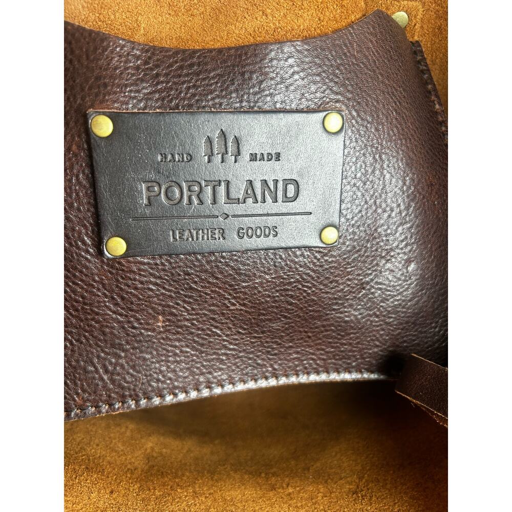 Portland Leather Tote 12 Inch Height Bag Purse Hand Made - Picture 4 of 9